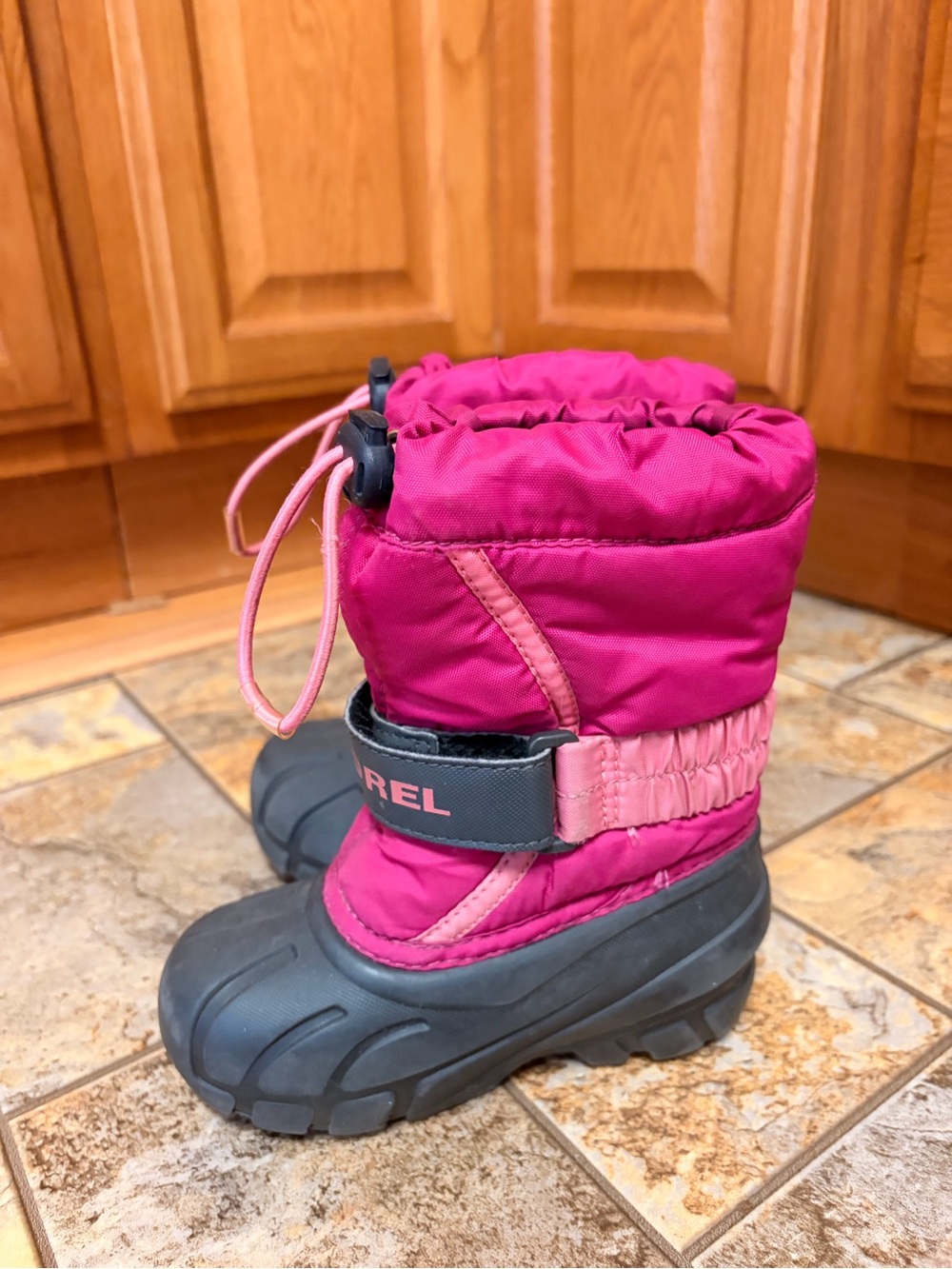 Sorel Club Toddler Size 8 Pink and Black Winter Boots